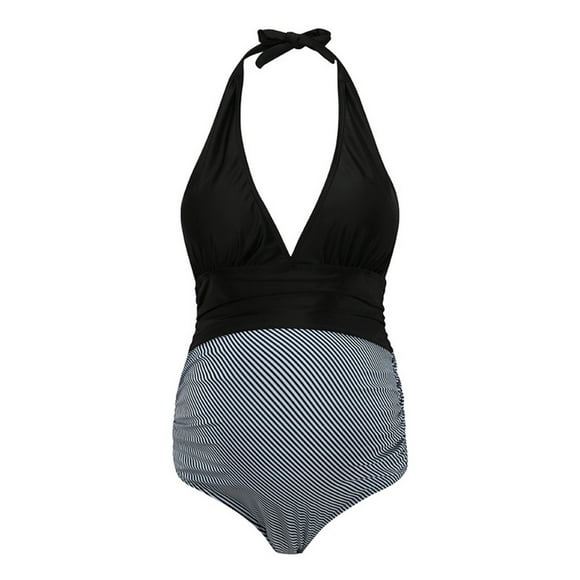 HAWEE Women One-Piece Maternity Swimsuit Halter Tankini Pregnancy Plus Size Swimwear Beachwear M-3XL