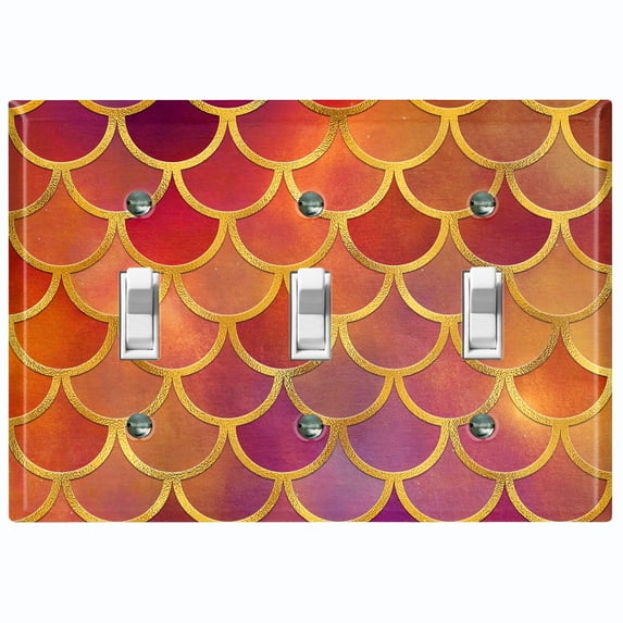 Metal Light Switch Plate Outlet Cover Mermaid Pink MER002