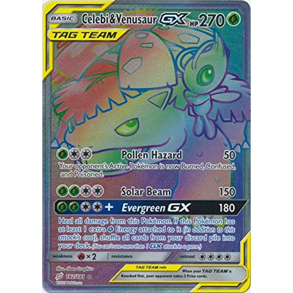 Celebi & Venusaur GX 182/181 Secret Rare Team Up