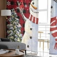 thumbnail image 6 of Red Black Plaid Snowman Sheer Curtains 108 Inches Long, Christmas Tree Snowflake Winter Light Filtering Window Curtains for Living Room, Rod Pocket Voile Sheer Curtain Drapes, 52"Wx108"L, 2 Panels, 6 of 9