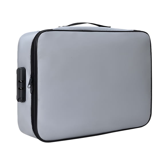 CCOCC File Storage Boxes Fireproof Waterproof, Document Safe Fireproof Locking File Storage Chest Fire Security Box, Fireproof File Box With Lock With Inserts Bags And Zipper, Gray