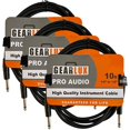 thumbnail image 1 of Gearlux Instrument/Guitar Cable, Black, 10 Foot - 3 Pack, 1 of 1
