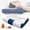 Blue, variant on Ergonomic Cervical Goose Down Pillow with Memory Foam Support, Adjustable Neck Contour Pillow for Side Back and Stomach Sleepers, Breathable Sleep Comfort Pillow