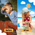 thumbnail image 2 of Protective Baby Bucket Sun Hat With UPF 50+ Protection Adjustable Infant Summer Beach Hats For Boy & Girl Breathable Toddler Swim Pool Play Sunhat With Wide Brim 0-12 Months Light Grey XS, 48 CM, 2 of 5