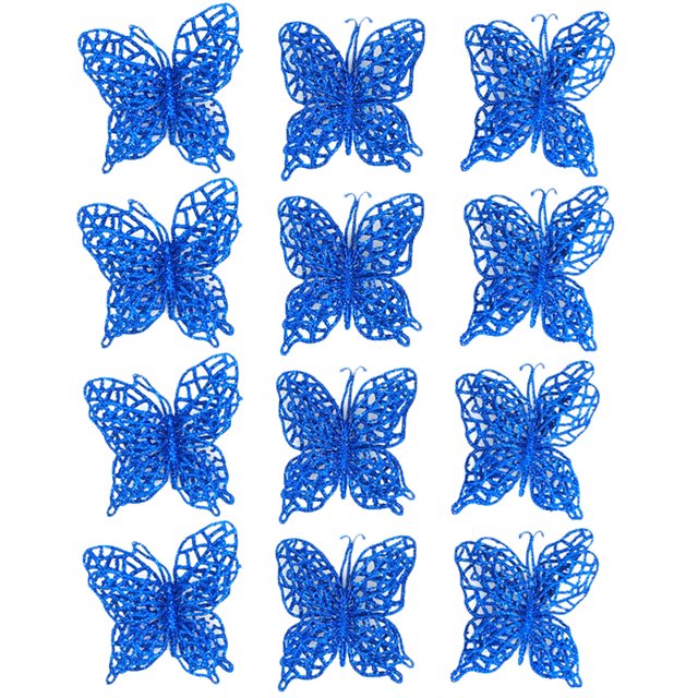 Coxeer Christmas Butterflies Decor Hollow 12PCS DIY Craft Butterfly Xmas Tree Ornament