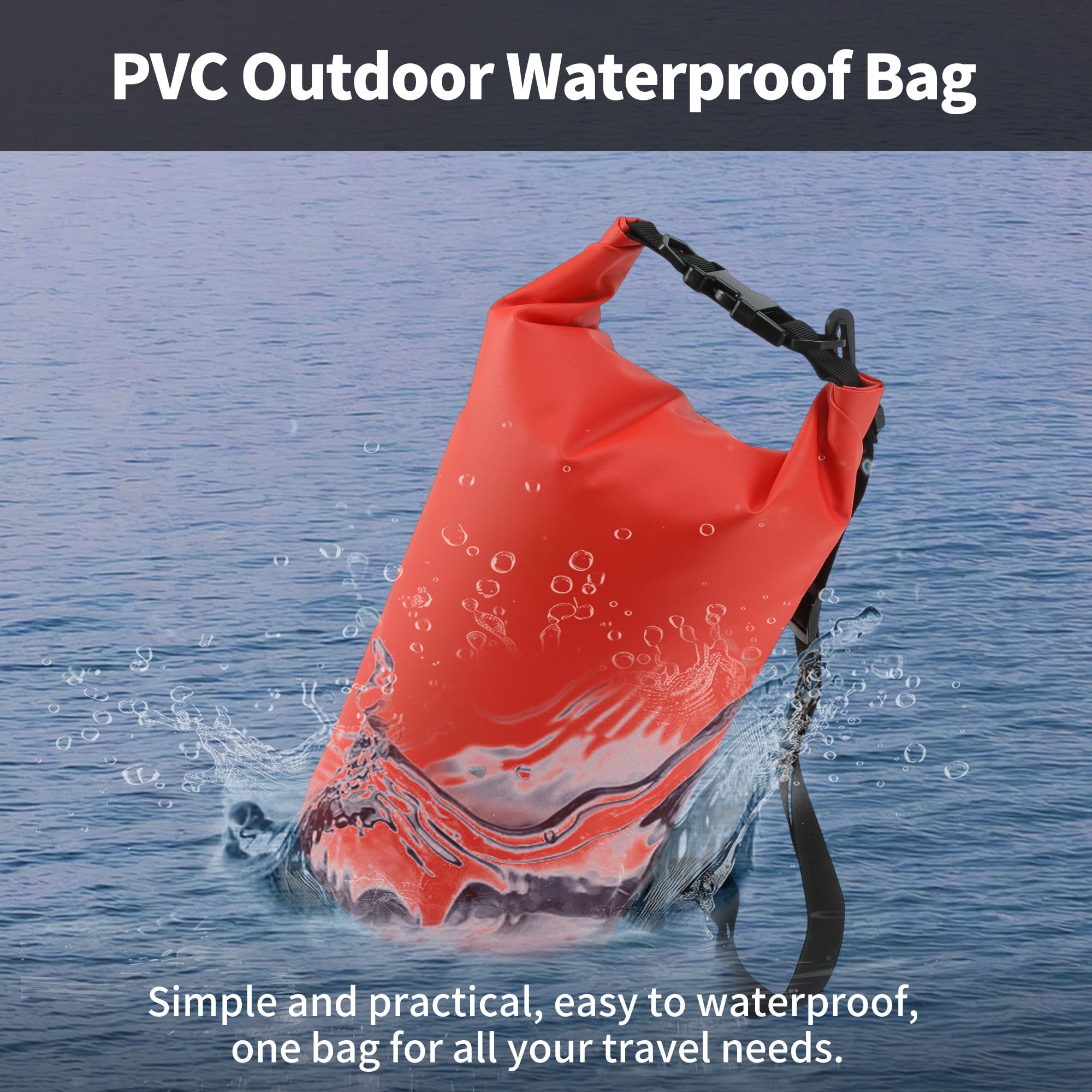 Unique Bargains Durable Waterproof Dry Bag Red Pattern 1