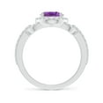 thumbnail image 2 of ANGARA Natural Vintage Style Oval 1.6 ct Amethyst Halo Ring in 14K White Gold for Women (Size-9x7mm) | February Birthstone, Birthday, Anniversary, Jewelry Gift for Women | Natural Amethyst Ring, 2 of 9