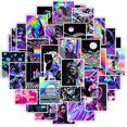 thumbnail image 1 of Paquete de 50 pegatinas multicolor estilo cyberpunk, 1 of 5