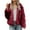 Red, variant on Jackets for Women Short Coat Solid Trendy Open Front Fuzzy Long Sleeve Furry Shaggy Outwears Coats
