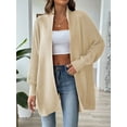 thumbnail image 6 of Women'S Fall Winter Solid Color Casual Oversized Long Sleeve Chunky Knit Cardigan Sweater Jacket Apricot One size, 6 of 8