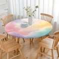 thumbnail image 3 of Dreamy Pastel Sky Round Fitted Tablecloth with Elastic Edge,Dining Table Cover Waterproof,Outdoor Round Tablecloth for Camping,Dining,Indoor and Outdoor, 3 of 7