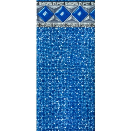 Glaze Tile Pool Liner 30-Foot Round Crystal Tile Unibead Above Ground Swimming Pool Liner - 52-Inch Wall Height - 25 Gauge ()