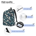 thumbnail image 3 of Disketp Vintage Floral print Canvas Backpack Lightweight Travel Daypack Student Rucksack Laptop Backpack-Small, 3 of 5