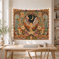 thumbnail image 5 of Mountain Path Beneath a Golden Moonlit Sky, Nostalgic Retro for Nature Lovers, Mushroom Landscape Art, Housewarming Gift, Tapestry Wall Hanging for Bedroom and Studio, 5 of 7