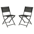 thumbnail image 2 of BizChair Set of 2 Commercial Grade Indoor/Outdoor Folding Chairs with Black Flex Comfort Material Backs and Seats and Black Metal Frames, 2 of 16
