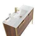thumbnail image 4 of Fine Fixtures Oakville 48 in. W x 18 in. D x 33 in. H Bathroom Vanity in Walnut Ebony with White Ceramic Sink - Satin Brass hardware, 4 of 7