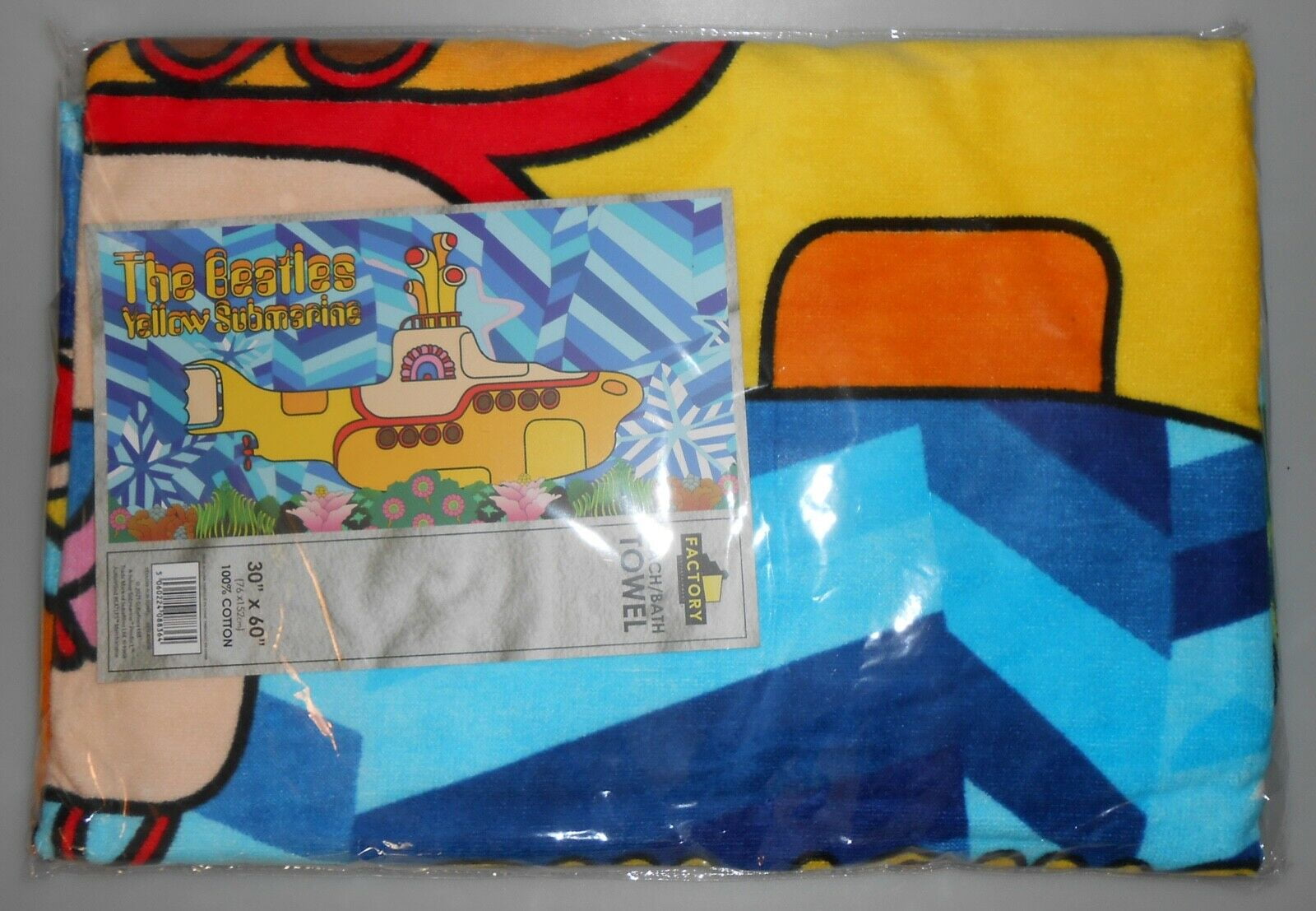 THE BEATLES Yellow Submarine Beach Towel 30" x 60" NEW Sealed