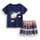 thumbnail image 1 of Pijamas de algodón para niños y niñas, ropa de dormir de 2 a 7T con bonito gato, conjunto de ropa interior de manga corta, 1 of 4