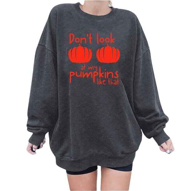 Blusa de manga larga suelta con estampado de moda para mujer, blusas informales con cuello redondo, sudaderas con capucha Pompotops FGAJ4452