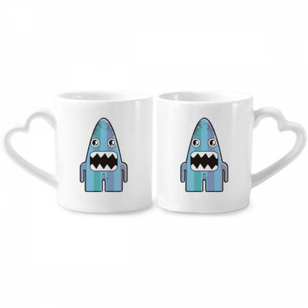 

Universe Alien Monster Blue Monster Couple Porcelain Mug Set Cerac Lover Cup Heart Handle