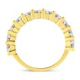 thumbnail image 4 of 14K Yellow Gold Plated .925 Sterling Silver 2.00 Cttw Shared Prong Set Round-Diamond 11 Stone Band Ring (J-K Color, I1-I2 Clarity) - Size 8, 4 of 7