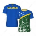 thumbnail image 2 of Exclusive design Solomon Islands Flag Grain 3D Printed Men For Running Bike Soccer Tennis Fitness Sports tshirt Mesh T-shirt, 2 of 13
