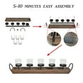 thumbnail image 5 of 27.5 in. Rustic Wood Candle Centerpiece Tray w/ Five Metal Candle Holders, 5 of 9