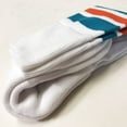 thumbnail image 6 of Couver White Triple Stripes Baseball Softball Athletic Tube Knee High Socks, Dark Orange / Teal Medium, 6 of 7