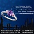thumbnail image 2 of Gem Stone King 925 Sterling Silver Purple Amethyst and Pink Lab Grown Diamond Engagement Ring for Women | 1.11 Cttw | Oval 7X5MM | Gemstone February Birthstone | Size 9, 2 of 6