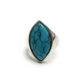 thumbnail image 4 of Marquise Turquoise Statement Ring - Bohemian Beach Fashion Jewelry Size 12 Ring Silver, 4 of 6