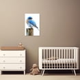 thumbnail image 3 of ZHONGYUTONG Blue Bird Wall Art Canvas Bird Pictures Wall Decor White and Blue Sparrow Painting for Bathroom Bedroom Decor Framed (12.00" x 18.00"), 3 of 5