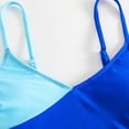 thumbnail image 4 of Sngxgn Bikini Set for Women Two Piece Swimsuit High Waisted V Neck Ruched Front Wide Straps(Blue,L), 4 of 9