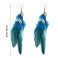 thumbnail image 2 of Feather Earrings for Women Bohemian Fringe Tassel Long Drop Dangle Earrings Set with Design for Women, 2 of 5
