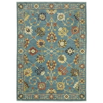 Oriental Weavers Francesca Area Rug - FR01E - 2' x 3' - in Blue/ Multi - Vintage Inspired, Stain Resistant, Family and Pet Friendly , Entryway, Bathroom Accent Rug