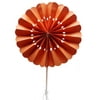 Quasimoon 8" Orange Pinwheel Paper Folding Hand Fan for Weddings (10 Pack) by PaperLanternStore