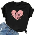 thumbnail image 4 of Valentines Day Gifts! Titcea Valentines Tshirt for Women Letter Print Crew Neck Short Sleeve Heart Shirt Loose Comfort Casual Shirts, 4 of 4