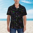thumbnail image 4 of Lsque Dinosaur pattern Hawaiian Shirt for Men, Unisex Summer Beach Casual Short Sleeve Button Down Shirts-Large, 4 of 9