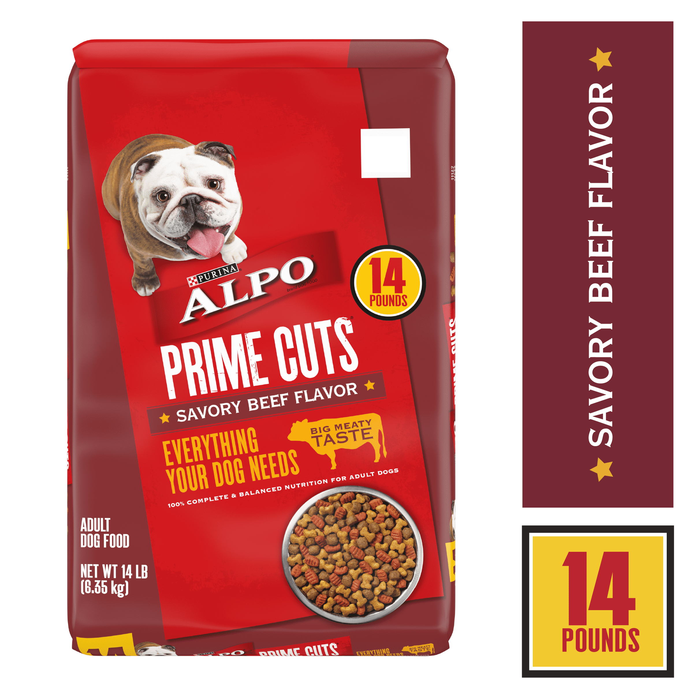 Purina Alpo Prime Cuts Savory Beef Flavor Adult Dry Dog Food 14