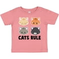 thumbnail image 3 of Inktastic Cats Rule with Cat Heads Boys or Girls Baby T-Shirt, 3 of 5