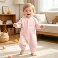 thumbnail image 5 of 0-3 Months Newborn Baby Boy Girl Cute Romper Infant Button Letter Graphic Long Sleeve Jumpsuit Spring Fall Outfit Clothes, 5 of 5