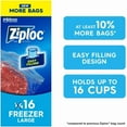 thumbnail image 1 of Ziploc® Freezer Bags with Stay Open Technology, Large, 16 Bags, 1 of 4