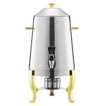 KFFKFF 3.4/13L Gallon Beverage Dispenser, Stainless Steel Coffee Chafer Urn with Alcohol Fuel Holder, Drink Dispenser with Ice Container Spigot, Hot & Cold Drinks for Party Catering Event