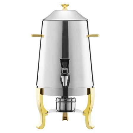 KFFKFF 3.4/13L Gallon Beverage Dispenser, Stainless Steel Coffee Chafer Urn with Alcohol Fuel Holder, Drink Dispenser with Ice Container Spigot, Hot & Cold Drinks for Party Catering Event