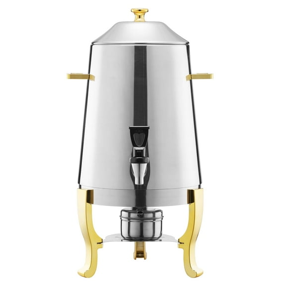KFFKFF 3.4/13L Gallon Beverage Dispenser, Stainless Steel Coffee Chafer Urn with Alcohol Fuel Holder, Drink Dispenser with Ice Container Spigot, Hot & Cold Drinks for Party Catering Event