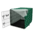 thumbnail image 3 of Hawaiian Dog Crate Cover, Tropical Monochrome Pattern with Rainforest Leaves, Easy to Use Pet Kennel Cover Small Dogs Puppies Kittens, 7 Sizes, Forest Green Sea Green, by Ambesonne, 3 of 6