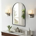 thumbnail image 5 of Arched Wall Mirror 24x36 Inches for Bathroom, Black Aluminum Frame Vanity Mirror, for Bedroom, Living Room, Entryway and Dressing Area Decoration, 5 of 8