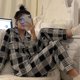thumbnail image 1 of Conjuntos de Pijamas de Navidad a cuadros para mujer, ropa de dormir coreana, Pijamas de otoño, ropa bonita, Pijamas, conjuntos de pantalones de 2 piezas, ropa de descanso, traje de Pj, 1 of 4