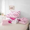 thumbnail image 6 of Feelyou Pink Butterlfy Twin Bedding Sets 7-Piece, Cartoon Princess Bedding Comforter Set, 6 of 8