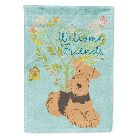 Carolines Treasures BB7625CHF Welcome Friends Airedale Terrier Flag Canvas House Size Large multicolor