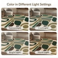 thumbnail image 7 of ODIKA 6'x9' Washable Area Rug Green Brown Abstract Geometric Artwork Design Elegant Shapes with Modern Artistic Flair for Dining Room, Under Table, Office Décor, Non-Slip Chair-Friendly, 7 of 7